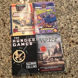 6 books/ Complete Screech Owls/Hunger Games/Scorch Trials/Lord of the Flies